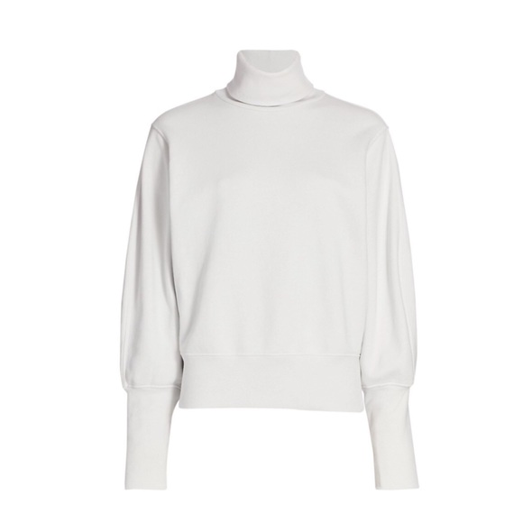 AGOLDE NWT Extended Rib High Neck Cream White Turtleneck Balloon Sleeve Sweater - Picture 2 of 15